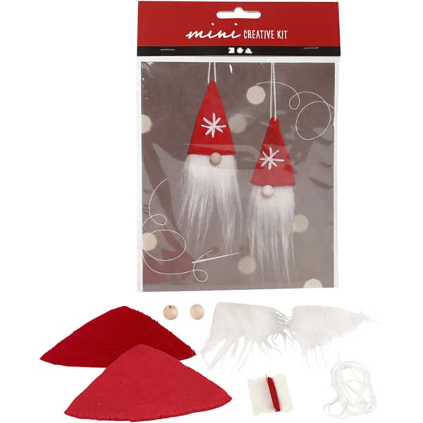 Mini Kreativ Set, Weihnachtswichtel zum Aufhängen, H 11 cm, 1 Pck