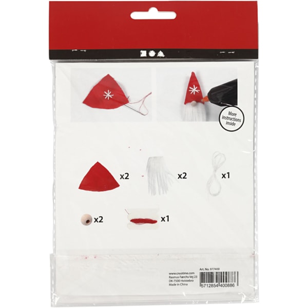 Mini Kreativ Set, Weihnachtswichtel zum Aufhängen, H 11 cm, 1 Pck – Bild 3