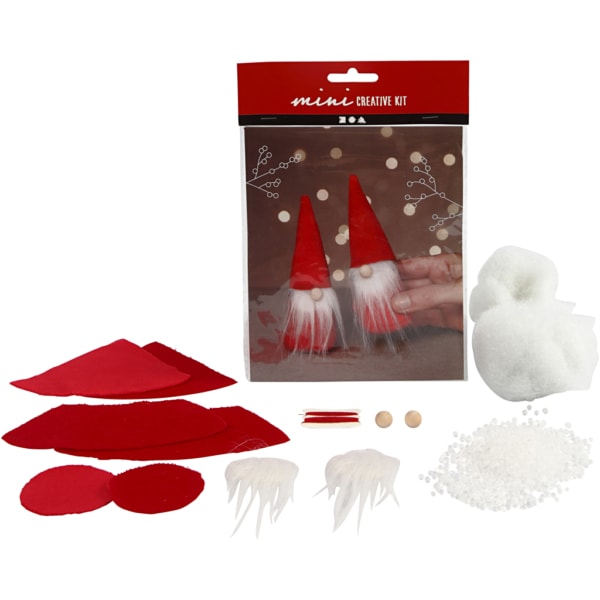 Mini Kreativ Set, Weihnachtswichtel, H 12 cm, Rot, 1 Pck