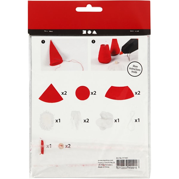 Mini Kreativ Set, Weihnachtswichtel, H 12 cm, Rot, 1 Pck – Bild 3