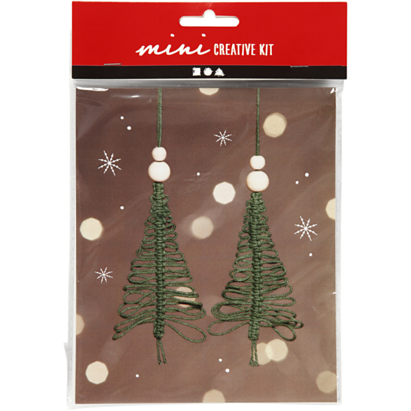Mini Kreativ Set, Weihnachtsbaum aus Macramé, H 11 cm, 1 Pck – Bild 2