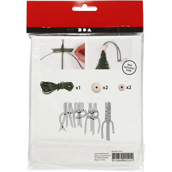 Mini Kreativ Set, Weihnachtsbaum aus Macramé, H 11 cm, 1 Pck – Bild 3