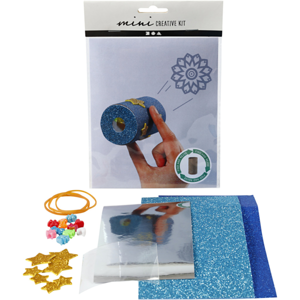 Mini Kreativ Set, Kaleidoskop aus einer Papprolle, 1 Pck