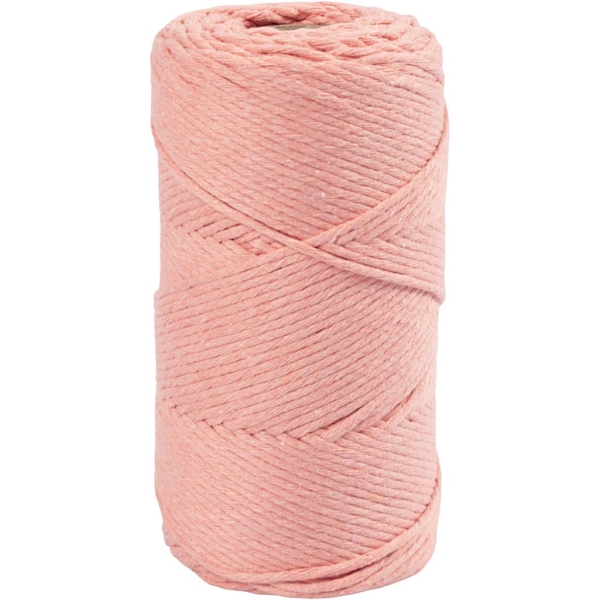 Macramé-Kordel, L 198 m, D 2 mm, Rosa, 330 g/ 1 Rolle