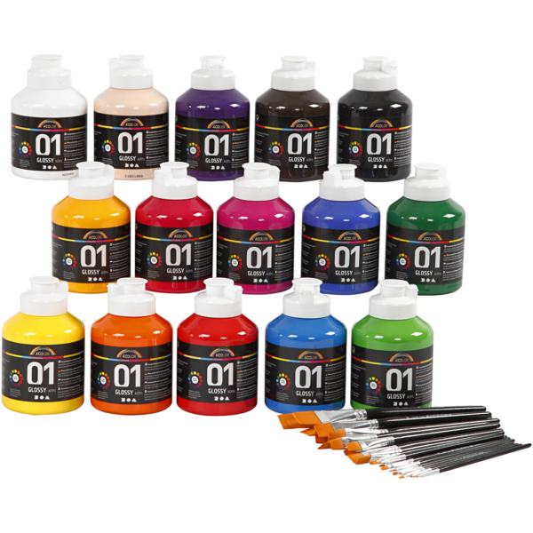 A-Color Acrylfarbe , Glänzend, Sortierte Farben, 1 Set
