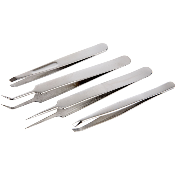 Pinzetten-Set, L 9-12 cm, 4 Stk/ 1 Pck
