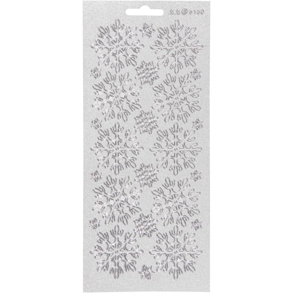 Sticker, Schneeflocken, 10x23 cm, Silber, 1 Bl.
