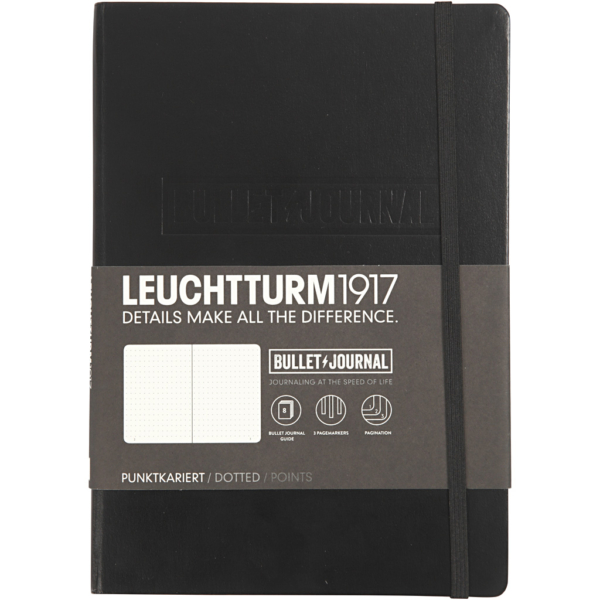 Notizbuch - "Bullet Journal", A5, Dicke 2 cm, 206 , Schwarz, 1 Stk