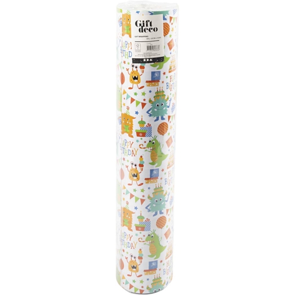 Geschenkpapier, Geburtstag, B 50 cm, 80 g, Fröhliche Farben, 100 m/ 1 Rolle – Bild 2