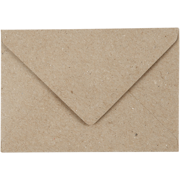 Recycelter Umschlag, Umschlaggröße 7,8x11,5 cm, 120 g, Natur, 50 Stk/ 1 Pck