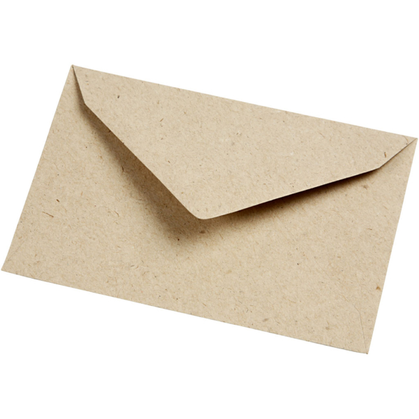 Recycelter Umschlag, Umschlaggröße 7,8x11,5 cm, 120 g, Natur, 50 Stk/ 1 Pck – Bild 2
