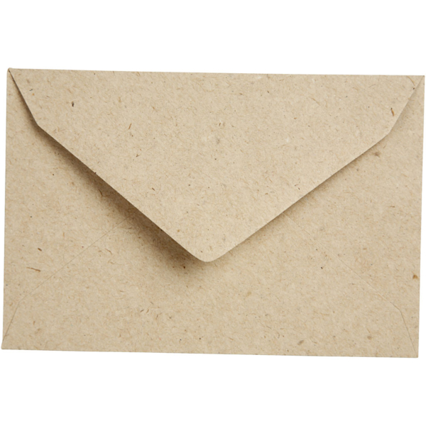 Recycelter Umschlag, Umschlaggröße 7,8x11,5 cm, 120 g, Natur, 50 Stk/ 1 Pck – Bild 3