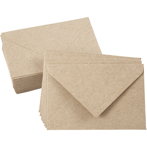 Recycelter Umschlag, Umschlaggröße 7,8x11,5 cm, 120 g, Natur, 50 Stk/ 1 Pck – Bild 4
