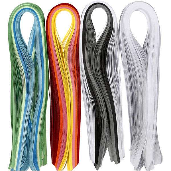 Quilling-Streifen, L 78 cm, B 5 mm, 120 g, Sortierte Farben, 12x100 Stk/ 1 Pck – Bild 3
