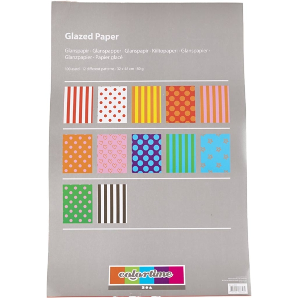 Glanzpapier, Pattern, 32x48 cm, 80 g, Sortierte Farben, 100 Bl. sort./ 1 Pck – Bild 2