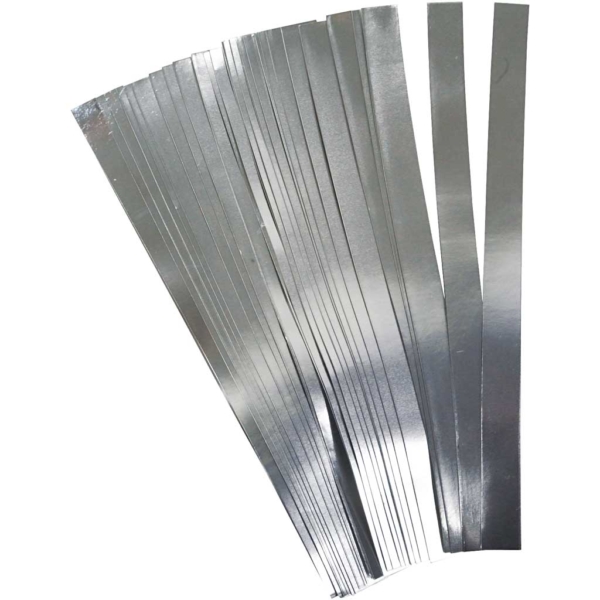 Papierstreifen für Sterne, L 45 cm, D 6,5 cm, B 15 mm, Silber, 100 Streifen/ 1 Pck – Bild 2