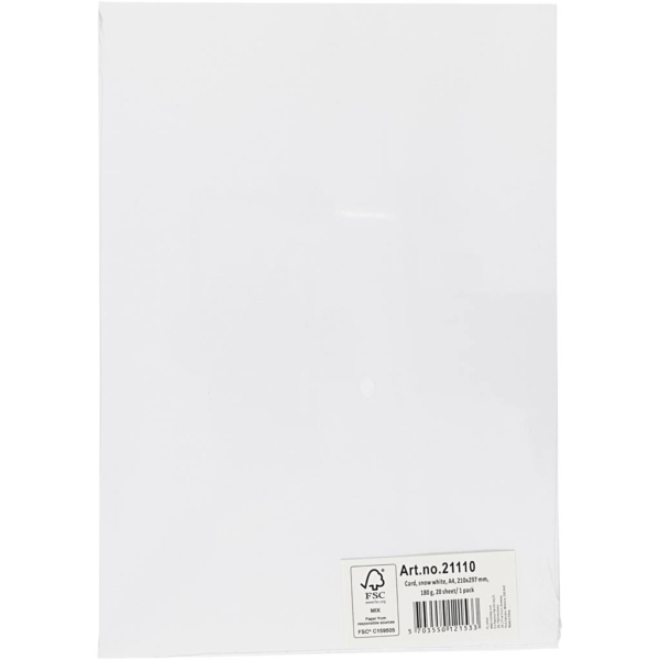 Karton, farbig, A4, 210x297 mm, 180 g, Weiß, 20 Bl./ 1 Pck – Bild 3