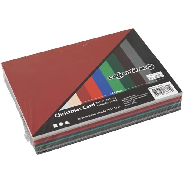 Weihnachts-Karton, A6, 105x148 mm, 180 g, Sortierte Farben, 120 Bl. sort./ 1 Pck – Bild 2