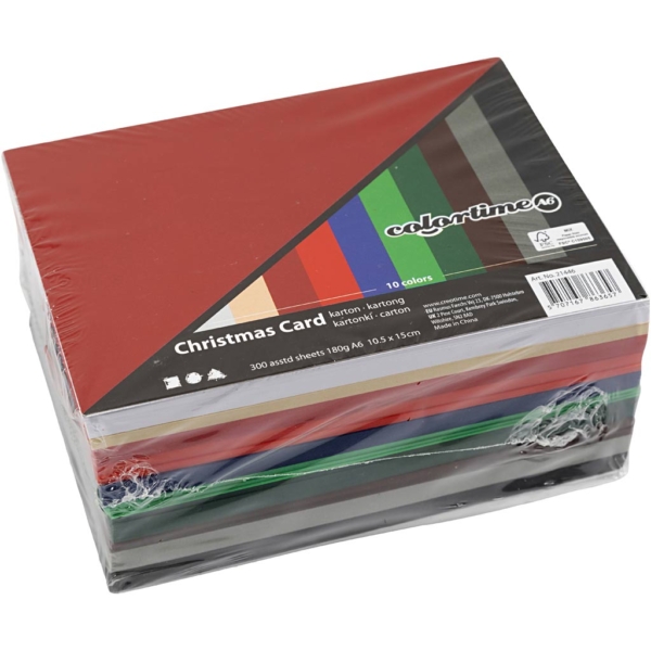 Weihnachts-Karton, A6, 105x148 mm, 180 g, Sortierte Farben, 300 Bl. sort./ 1 Pck – Bild 2