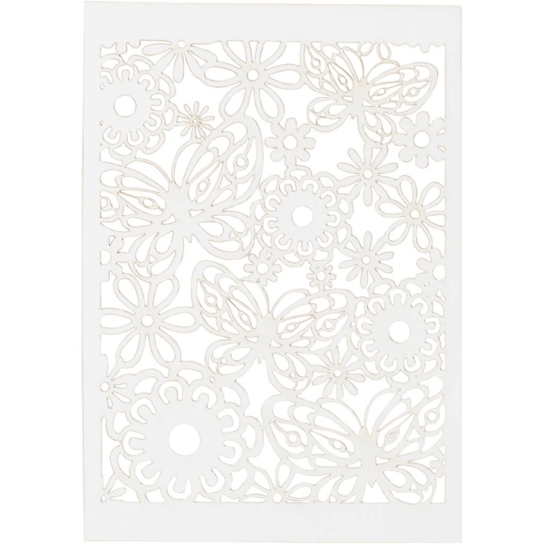 Karton mit Spitze, 10,5x15 cm, 200 g, Weiß, 10 Stk/ 1 Pck
