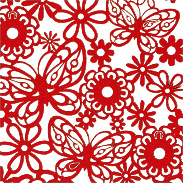Karton mit Spitze, 10,5x15 cm, 200 g, Rot, 10 Stk/ 1 Pck – Bild 3