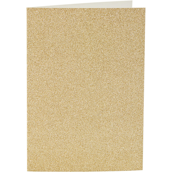 Karten & Kuverts, Kartengröße 10,5x15 cm, Umschlaggröße 11,5x16,5 cm, Glitter, 120+250 g, Gold, 4 Set/ 1 Pck – Bild 2