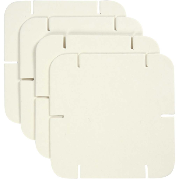 Bauteile, Größe 9,3x9,3 cm, Weiß, 200 Stk/ 1 Pck – Bild 2