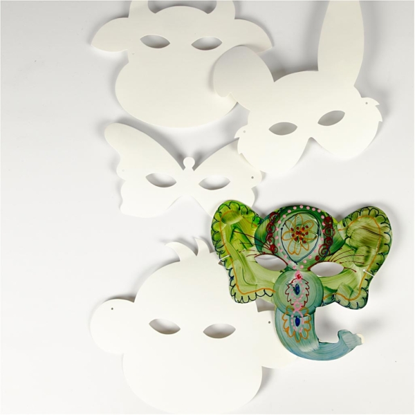 Tiermasken, H 13-24 cm, B 20-28 cm, 230 g, Weiß, 100 Stk/ 1 Pck – Bild 4