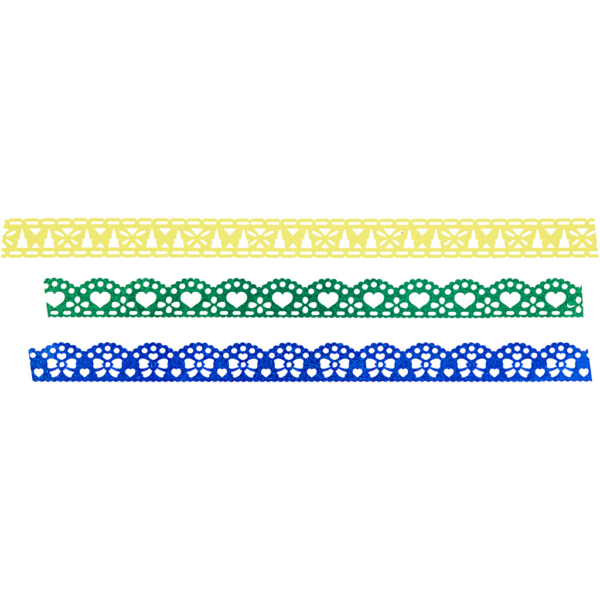 Klebeband mit Spitzenmuster - Sortiment, B 15 mm, Sortierte Farben, 56x3 m/ 1 Pck – Bild 5