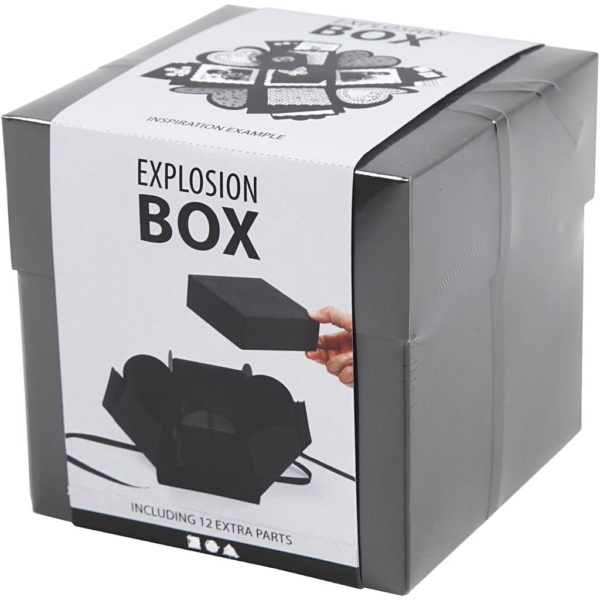 Explosion Box, Größe 7x7x7,5+12x12x12 cm, Schwarz, 1 Stk – Bild 4