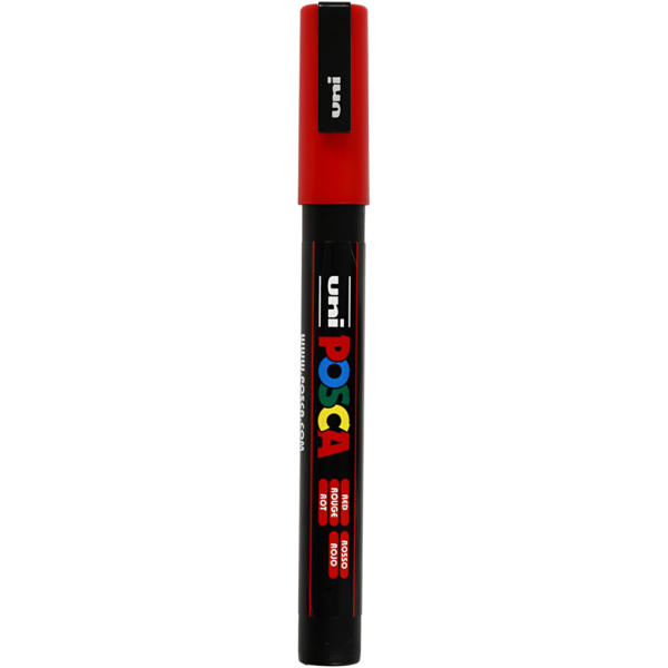 Posca Marker , Nr. PC-3M, Strichstärke 0,9-1,3 mm, Rot, 1 Stk