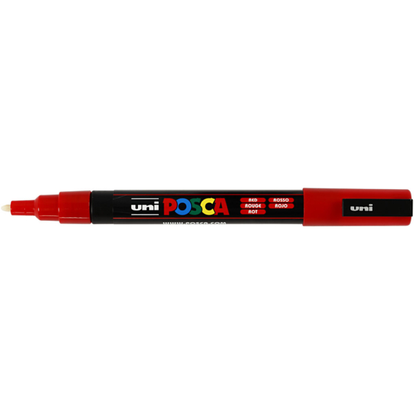Posca Marker , Nr. PC-3M, Strichstärke 0,9-1,3 mm, Rot, 1 Stk – Bild 3