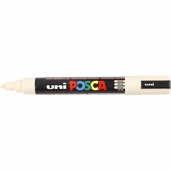Posca Marker , Nr. PC-5M, Strichstärke 2,5 mm, Beige, 1 Stk – Bild 3
