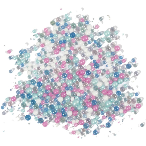 Mini Beads - Sortiment, Größe 0,6-0,8+1,5-2+3 mm, Pastellfarben, 600 g/ 1 Dose