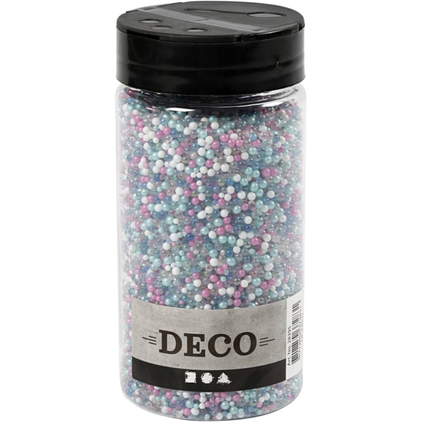 Mini Beads - Sortiment, Größe 0,6-0,8+1,5-2+3 mm, Pastellfarben, 600 g/ 1 Dose – Bild 2