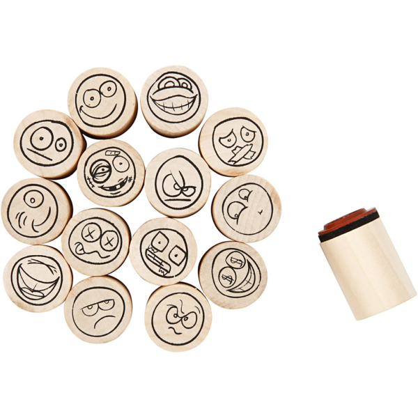Deco Art-Stempel, Smiley, H 26 mm, D 20 mm, 15 Stk/ 1 Pck – Bild 3