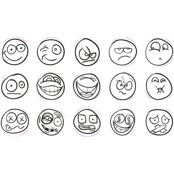 Deco Art-Stempel, Smiley, H 26 mm, D 20 mm, 15 Stk/ 1 Pck – Bild 4