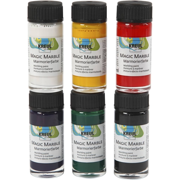 Magic Marble Marmorierfarbe, Standard-Farben, 6x20 ml/ 1 Pck – Bild 2