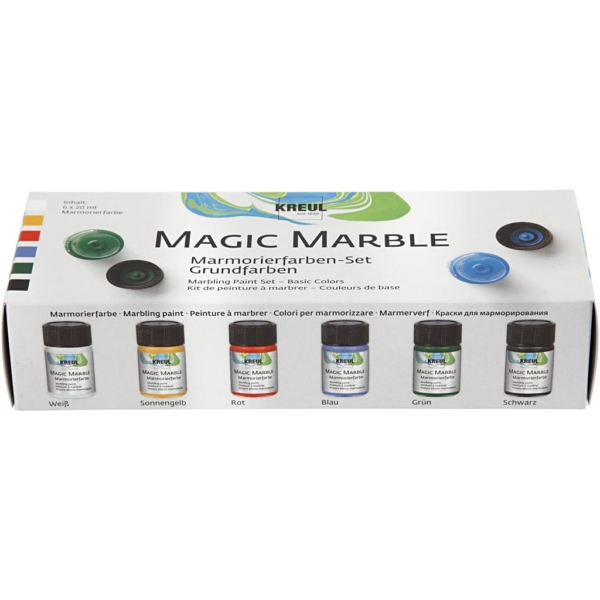 Magic Marble Marmorierfarbe, Standard-Farben, 6x20 ml/ 1 Pck – Bild 3