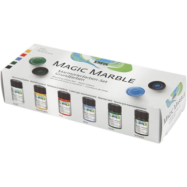 Magic Marble Marmorierfarbe, Standard-Farben, 6x20 ml/ 1 Pck – Bild 5