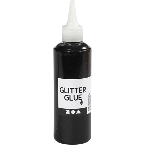 Glitzerkleber, Schwarz, 118 ml/ 1 Fl.