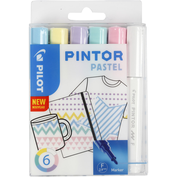 PILOT Pintor Marker/Filzstifte, Pastellfarben, 6 Stk/ 1 Pck – Bild 2