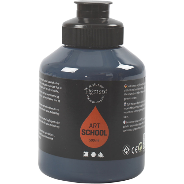 Pigment Art School-Farbe, Mattglänzend, Deckend, Indigo, 500 ml/ 1 Fl.
