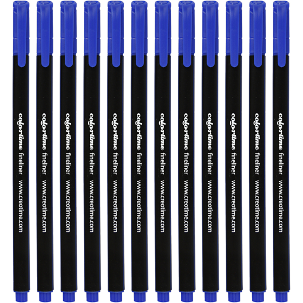 Colortime Fineliner, Strichstärke 0,6-0,7 mm, Dunkelblau, 12 Stk/ 1 Pck – Bild 2
