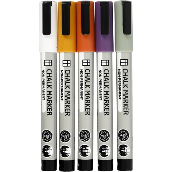 Kreide-Marker, Strichstärke 1,2-3 mm, sanfte, dezente Farben, 5 Stk/ 1 Pck – Bild 2
