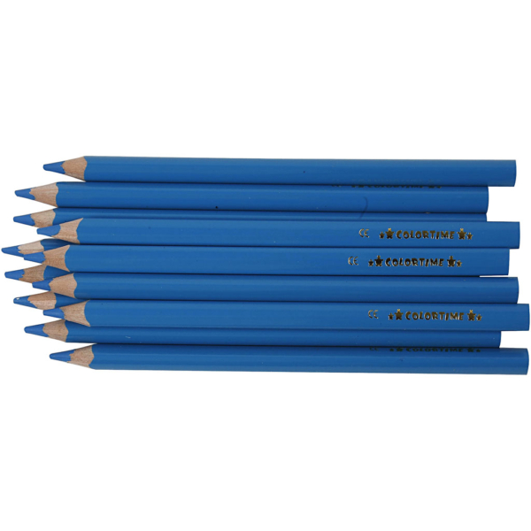 Colortime Buntstifte, L 17,45 cm, Mine 5 mm, JUMBO, Blau, 12 Stk/ 1 Pck – Bild 2