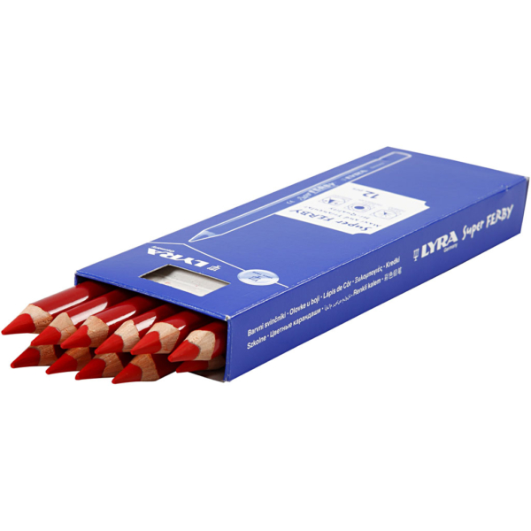 Super Ferby 1 Buntstifte, L 18 cm, Mine 6,25 mm, Rot, 12 Stk/ 1 Pck – Bild 2
