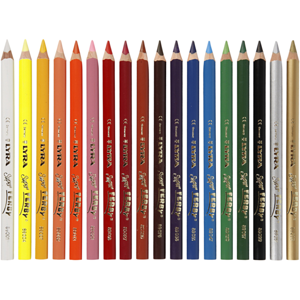 Super Ferby 1 Buntstifte, L 18 cm, Mine 6,25 mm, Sortierte Farben, 18 Stk/ 1 Pck – Bild 2