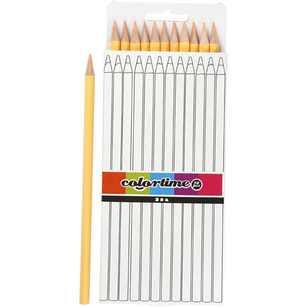 Colortime Buntstifte, L 17 cm, Mine 3 mm, Hellbeige, 12 Stk/ 1 Pck