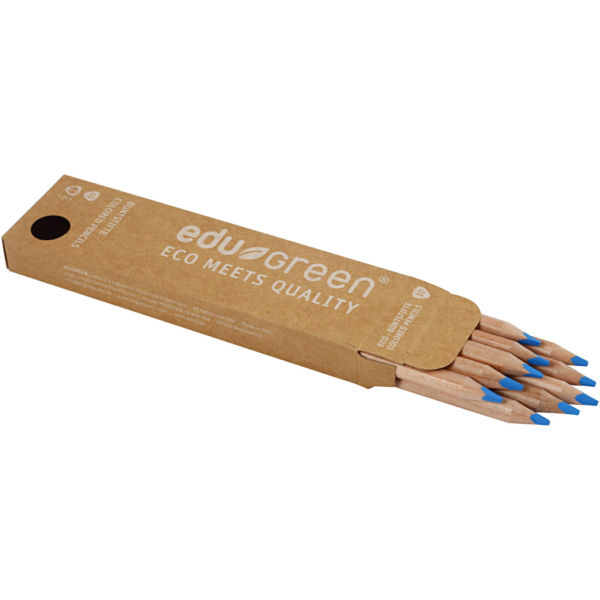 edu Green Jumbo-Buntstifte, Mine 5 mm, Hellblau, 10 Stk/ 1 Pck – Bild 4